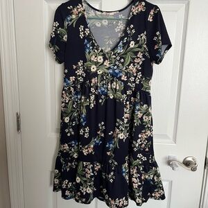 Mi ami Navy Floral Dress